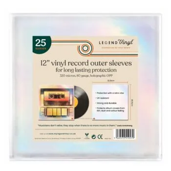 12" Vinyl Record Outer Sleeves - Retro Holographic Effect - Pack of 25